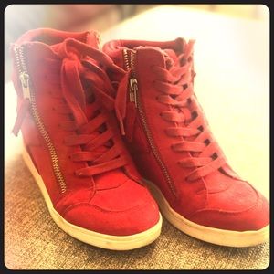 Rock Republic red wedge sneakers